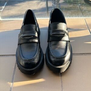 Steve Madden Lawrence Round Toe Platform Leather Loafers